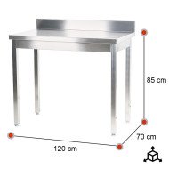 Mesa Mural Desmontable 1200x700x850mm Romux | Equipamiento Industrial