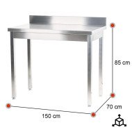 Mesa Mural Desmontable 1500x700x850 mm Romux | Equipamiento Industrial