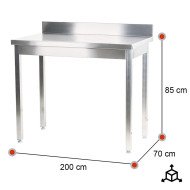 Mesa Mural Desmontable 2000x700x850mm Romux | Equipamiento Industrial