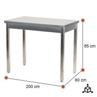 Mesa de Trabajo Acero Inoxidable para Hostelria 2000x600 mm | ROMUX Profesional