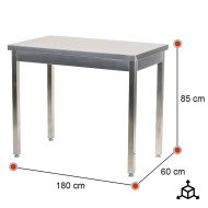 Mesa Central Desmontable 1800x600x850 mm Romux | Equipamiento Industrial