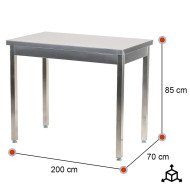 Mesa Central 2000x700x850 mm Desmontable | Gastroten