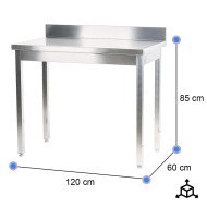 Mesa Mural Desmontable 1200x600x850 mm | Equipamiento Industrial
