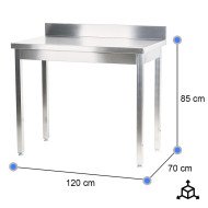 Mesa Mural Desmontable 1200x700x850 mm Cleiton | Equipamiento Industrial