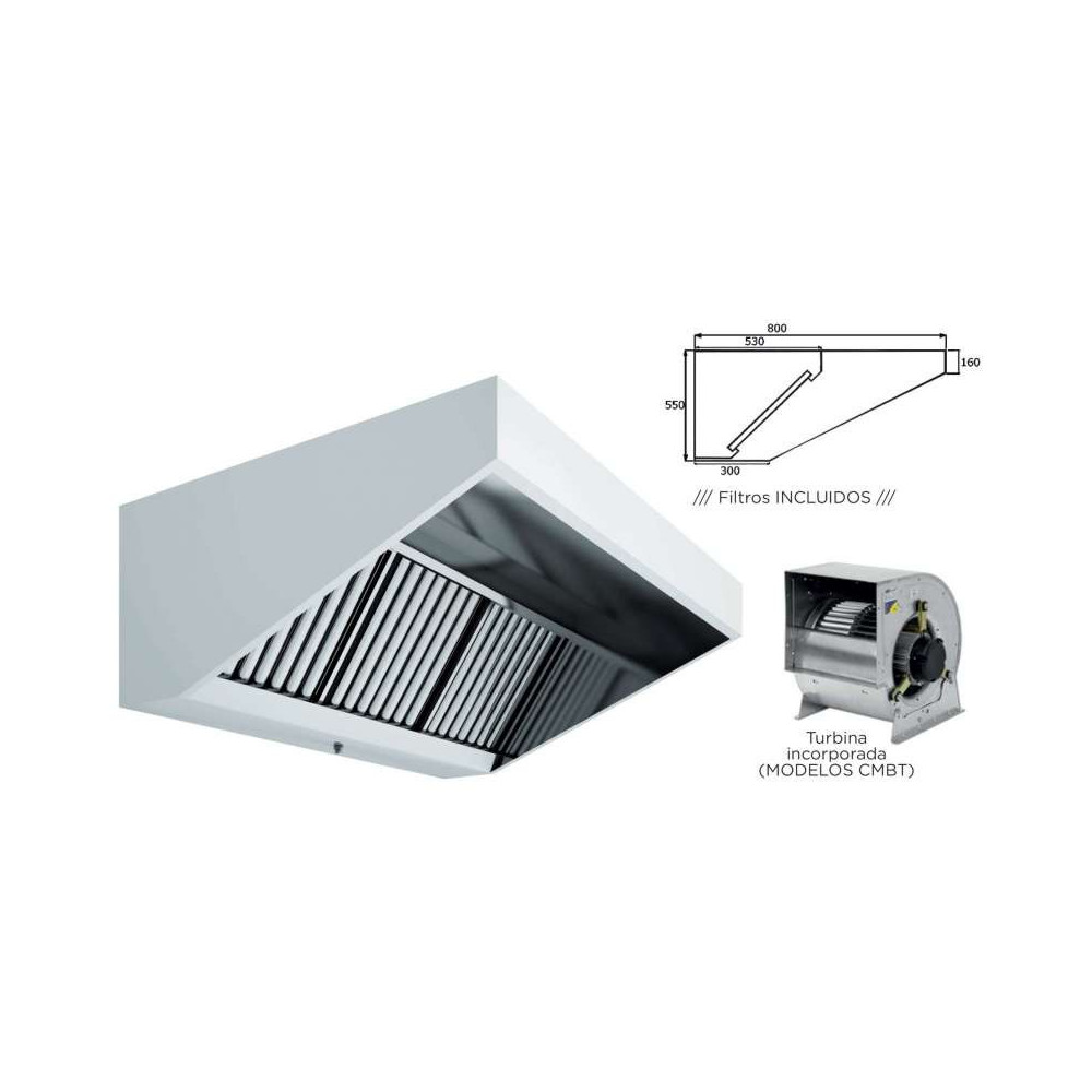 Campana Mural 100x80x55 Turbina 7/7 | Equipamiento Industrial