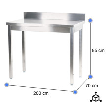 Mesa Mural Desmontable 2000x700x850 mm | Equipamiento Industrial