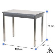 Mesa de Trabajo Acero Inoxidable para Hostelria 1500x600 mm | CLEITON Profesional