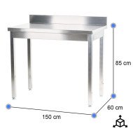 Mesa Mural Desmontable 1500x800x850 mm | Gastroten