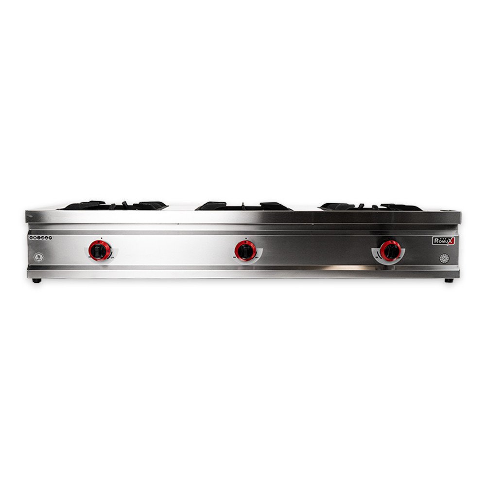 Cocina Industrial 3 Fuegos Gas 132x50 cm Romux | Equipamiento Industrial