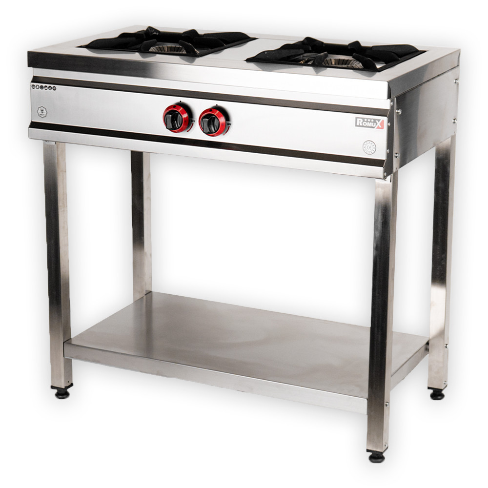 Cocina Industrial 2 Fuegos Gas 90x55cm Romux | Equipamiento Industrial