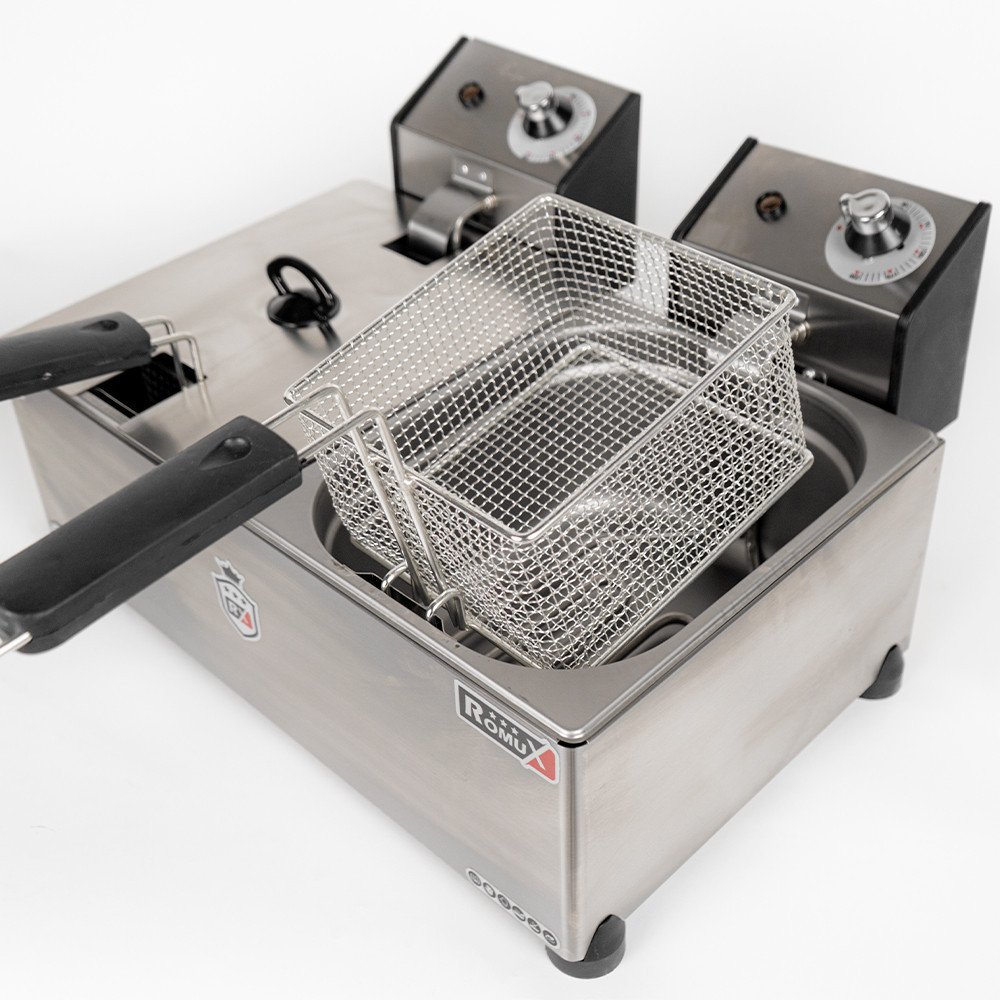 Freidora Eléctrica 5+5L Sobremesa Romux | Equipamiento Industrial