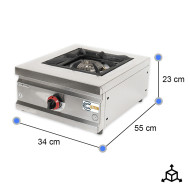 Cocina Industrial 1 Fuego a Gas 35x55 cm Cleiton | Equipamiento Industrial