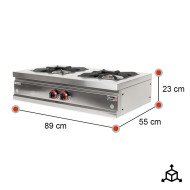 Cocina Industrial 2 Fuegos Gas 90x55cm Romux | Maquinaria Hostelería