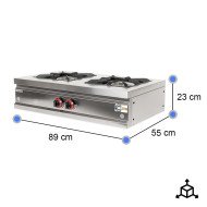 Cocina Industrial 2 Fuegos a Gas 90x55 cm Cleiton | Equipamiento Industrial