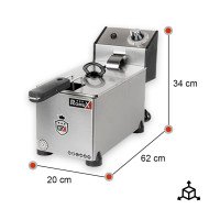 Freidora Industrial Eléctrica 3L Sobremesa Romux | Hostelería Profesional