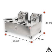Freidora Eléctrica 5+5L Sobremesa Romux | Equipamiento Industrial