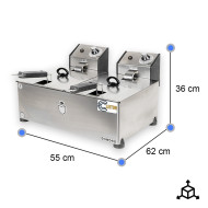Freidora Industrial Eléctrica 5+5 Litros Cleiton | Equipamiento Industrial