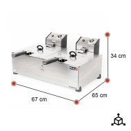 Freidora Industrial Eléctrica 8+8L Sobremesa Romux | Equipamiento Industrial