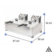 Freidora eléctrica 8+8 litros sobremesa cleiton