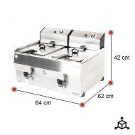 Freidora Industrial Eléctrica 10+10L Sobremesa Romux | Equipamiento Industrial