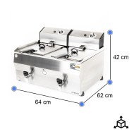 Freidora Industrial Eléctrica 10+10L Cleiton | Equipamiento Industrial