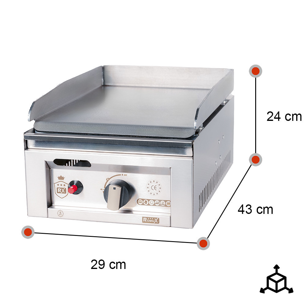 Plancha Industrial Gas Sobremesa 30 cm Romux | Equipamiento Hostelería