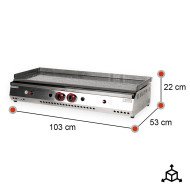 Plancha Industrial de Acero a Gas 100 cm Romux | Equipamiento Hostelería