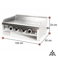Plancha Eléctrica 100 cm Top Sobremesa Romux | Equipamiento Industrial