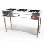 Cocina Industrial 3 Fuegos Gas 139x55 cm Romux | Equipamiento Industrial