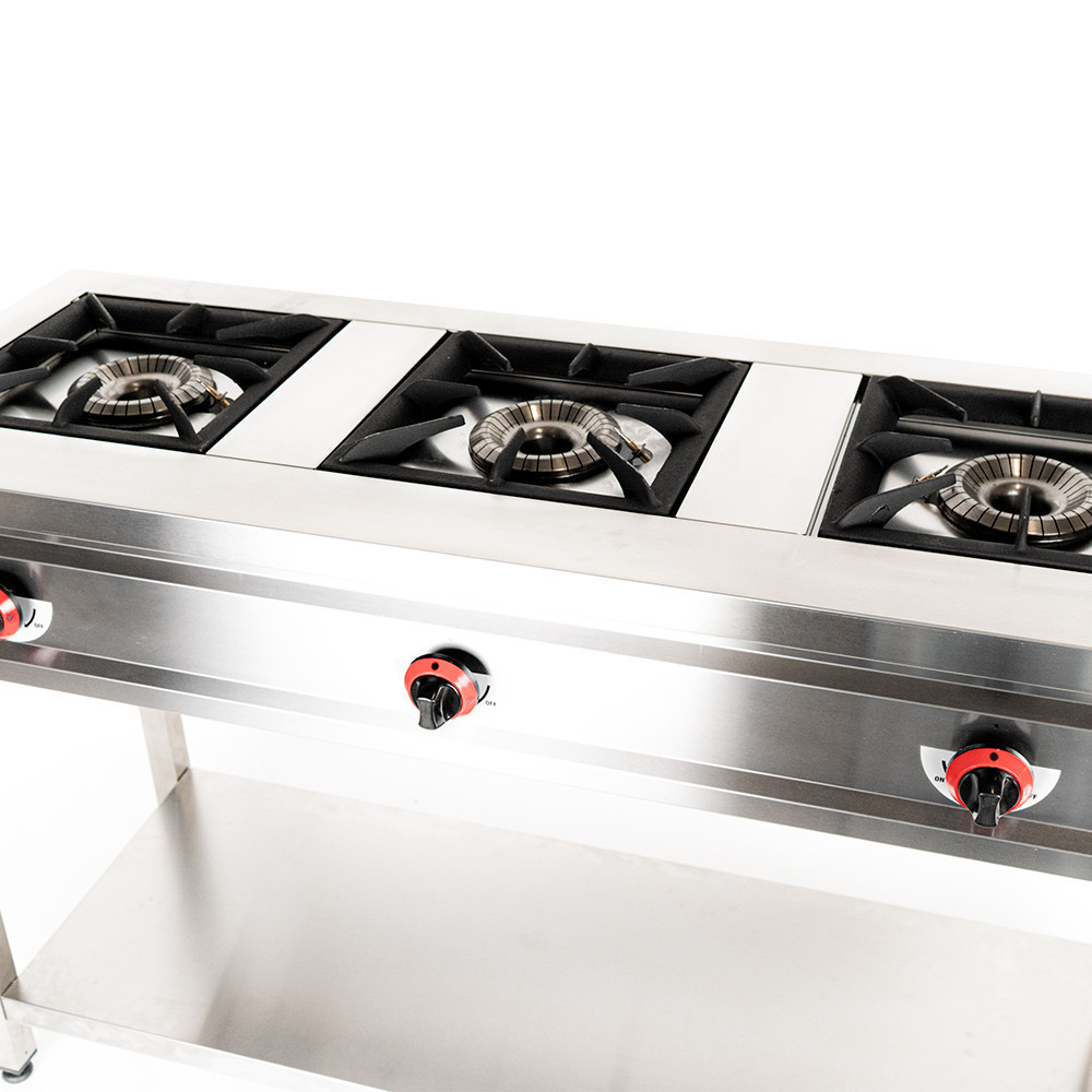 Cocina Industrial 3 Fuegos Gas 139x55 cm Romux | Equipamiento Industrial