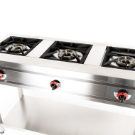 Cocina Industrial 3 Fuegos Gas 139x55 cm Romux | Equipamiento Industrial