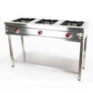 Cocina Industrial 3 Fuegos Gas Horizontal 139x55 cm | Gastroten