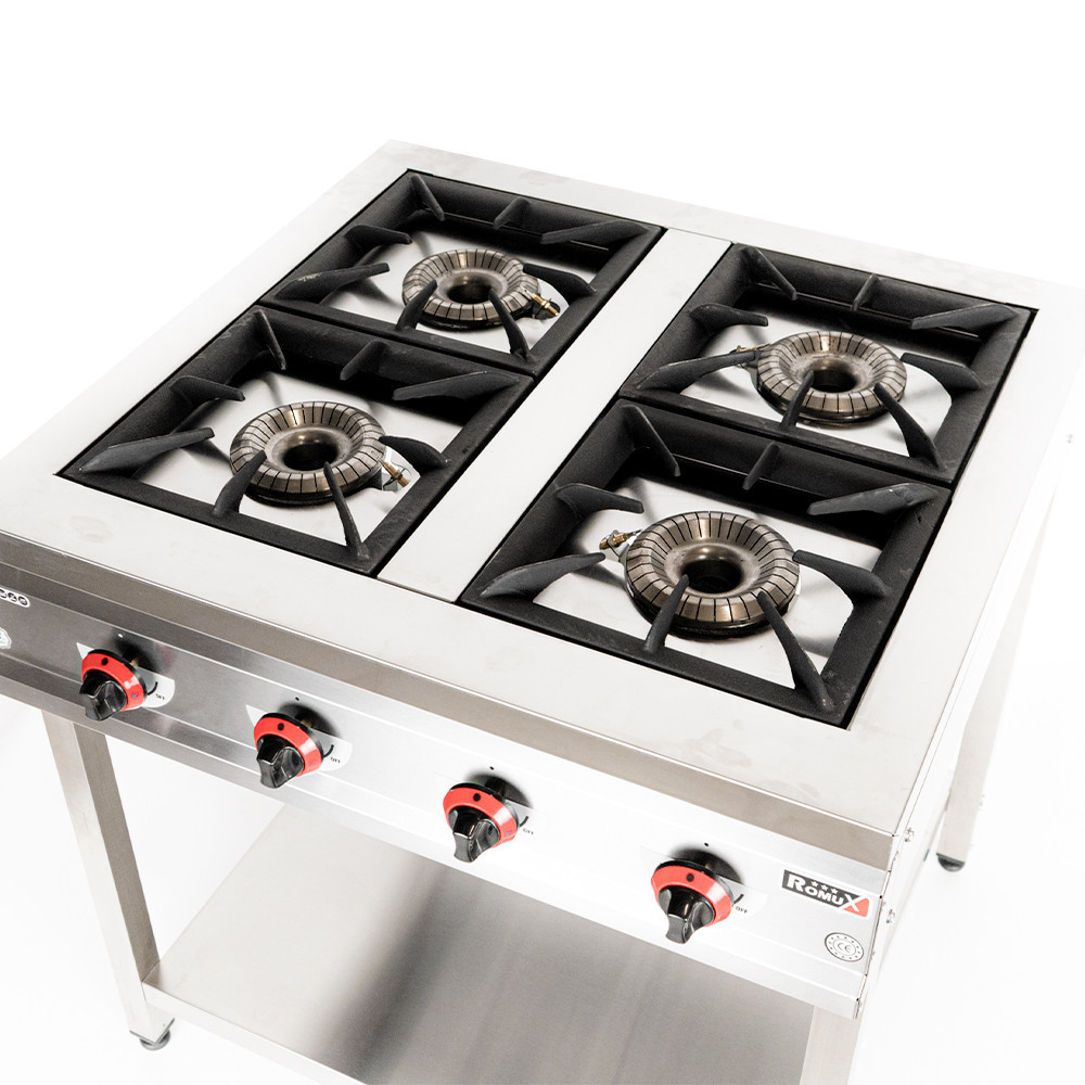 Cocina Industrial 4 Fuegos a Gas 80x50 cm Romux | Equipamiento Industrial