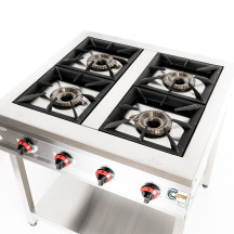 Cocina Industrial 4 Fuegos Gas 80x50cm Cleiton | Equipamiento Industrial