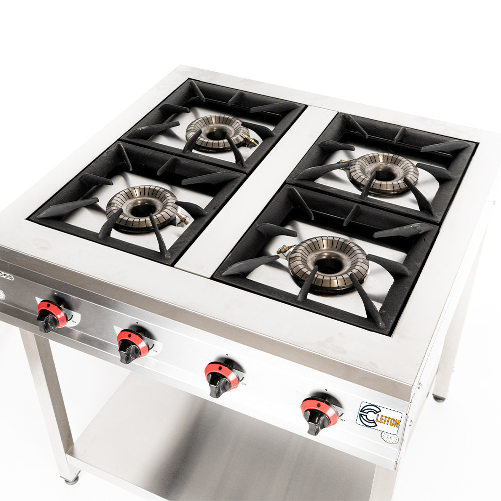 Cocina Industrial 4 Fuegos Gas 80x50cm Cleiton | Equipamiento Industrial