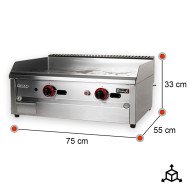 Plancha Industrial Gas 70 cm Sobremesa Romux | Equipamiento Industrial