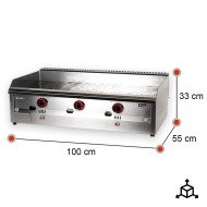 Plancha a gas 100 cm top romux