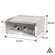 Barbacoa Industrial Gas 70 cm Sobremesa Romux | Equipamiento HORECA