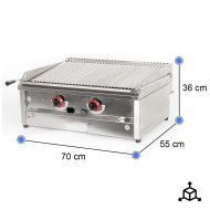 Barbacoa Industrial Gas 70cm Piedra Volcánica | Gastroten