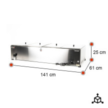 Baño María Industrial 4 Cubas 1/1 GN Romux | Equipamiento Hostelería