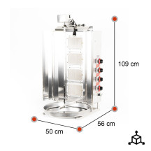 Showarma Industrial 4 Fuegos a Gas Romux | Equipamiento Industrial