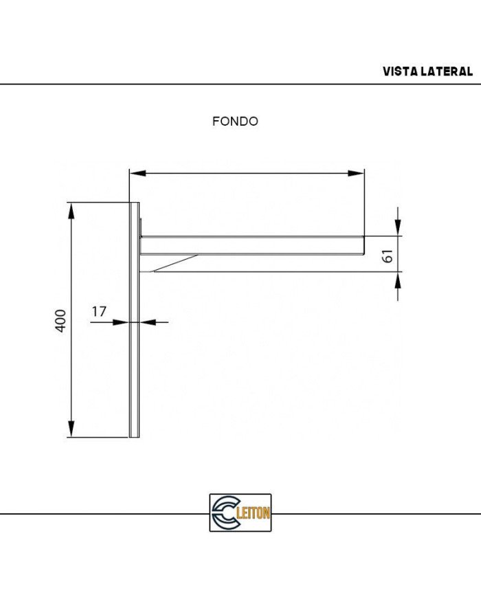 Estante de Pared Ajustable 1200x400 mm | Gastroten