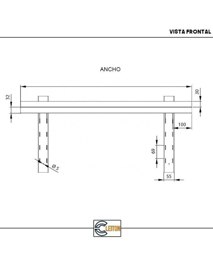Estante de Pared Ajustable 1200x400 mm | Gastroten