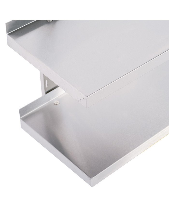 Estante de Pared Doble Liso Ajustable 800x650 | Gastroten