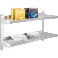 Estante de Pared Doble Liso Ajustable 800x650 | Gastroten