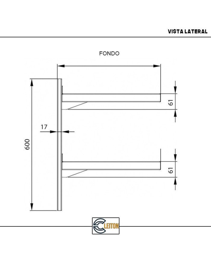Estante de Pared Doble Liso Ajustable 800x650 | Gastroten