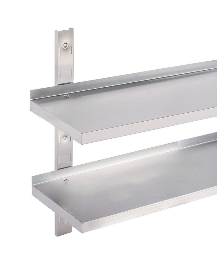 Estante de Pared Doble Liso Ajustable 1200x650 | Gastroten