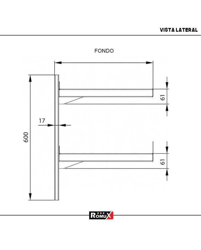 Estante de Pared Doble Liso Ajustable 1200x650 | Gastroten