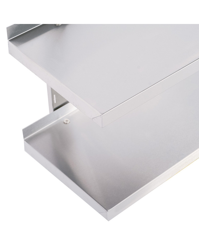 Estante de Pared Doble Liso Ajustable 1200x650 | Gastroten