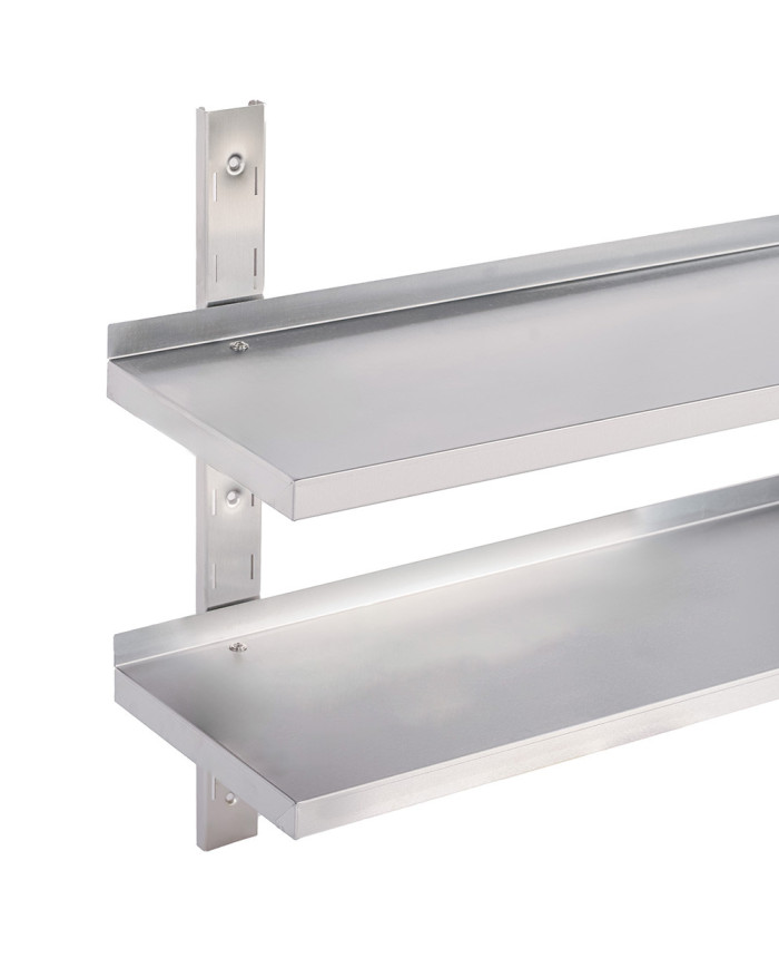Estante de Pared Doble Liso Ajustable 1200x650 | Gastroten